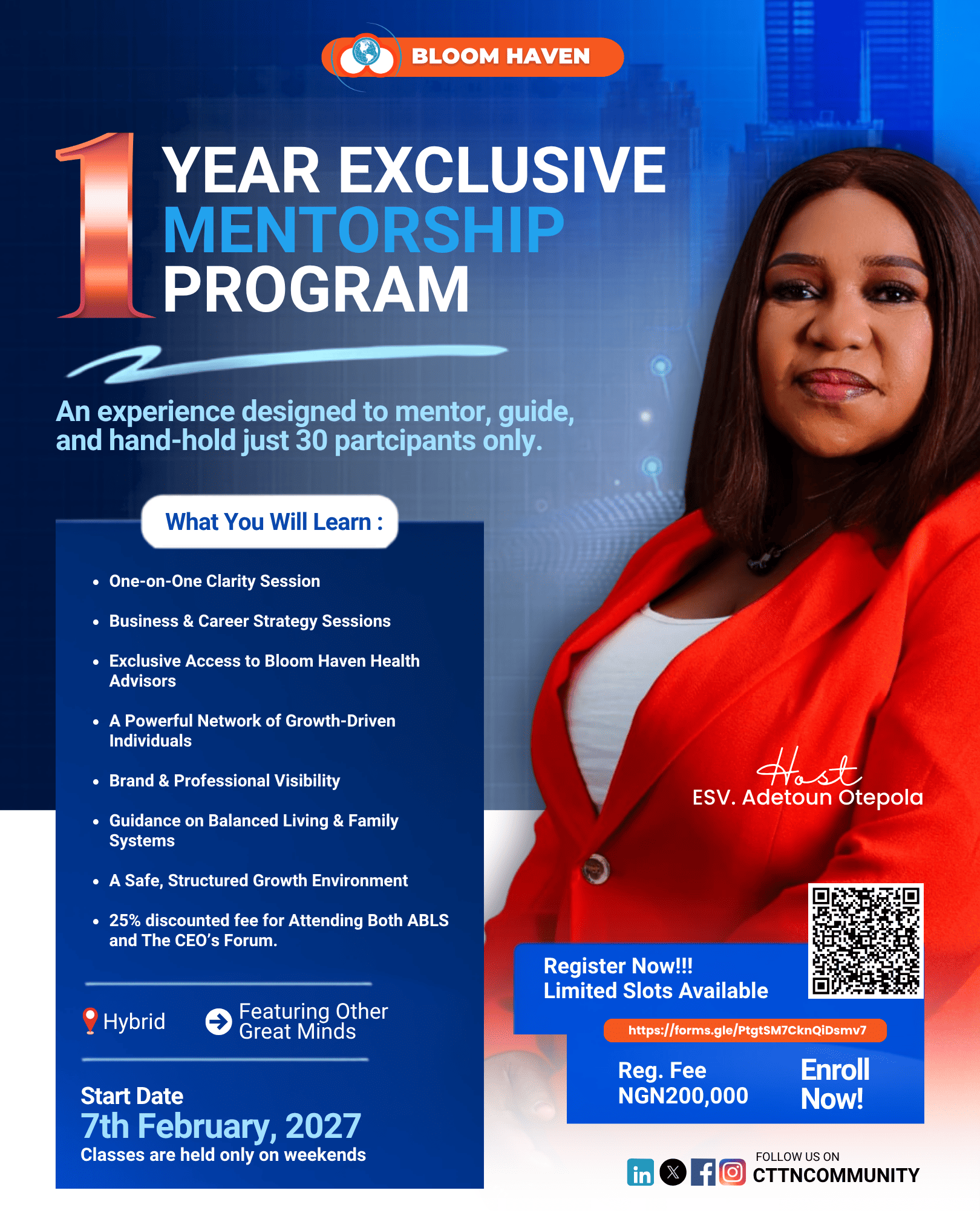 One (1) Year Mentorship Program